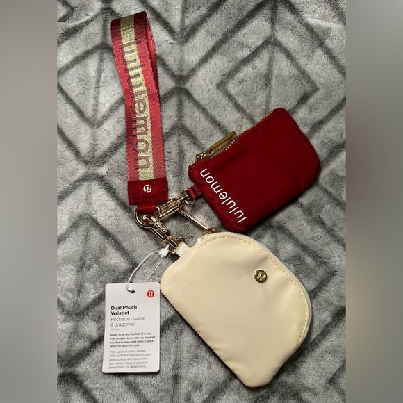lululemon athletica Handbags - lululemon athletica Dual Pouch Wristlet — Red & Cream